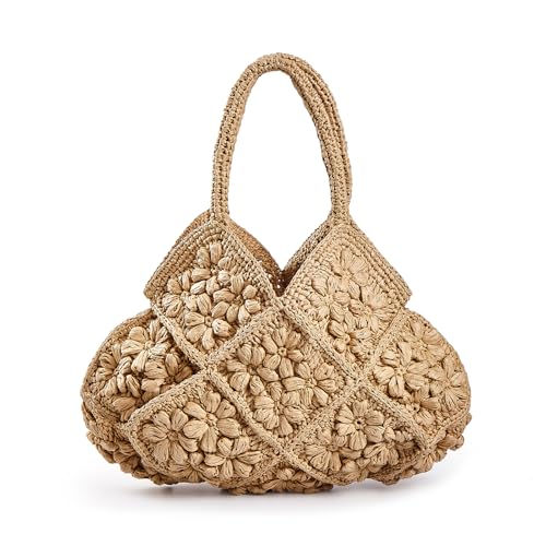 Bolso Tote de Paja para Mujer con Diseño Floral 3D miniatura 1