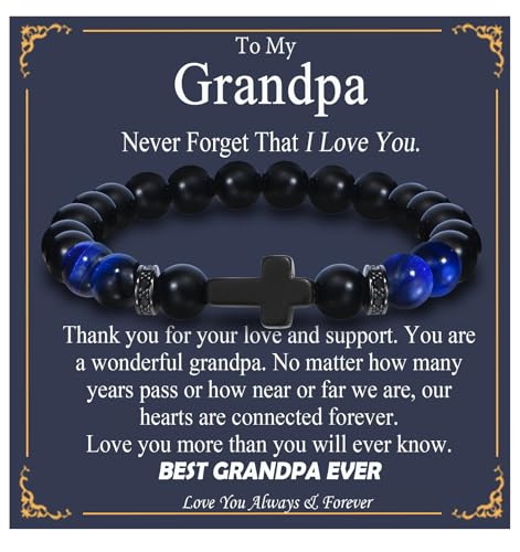OAVOOK Fathers Day Grandpa Gifts Pawpaw Bracelets Unique Christmas Birthday Gifts Jewelry Ideas for Him