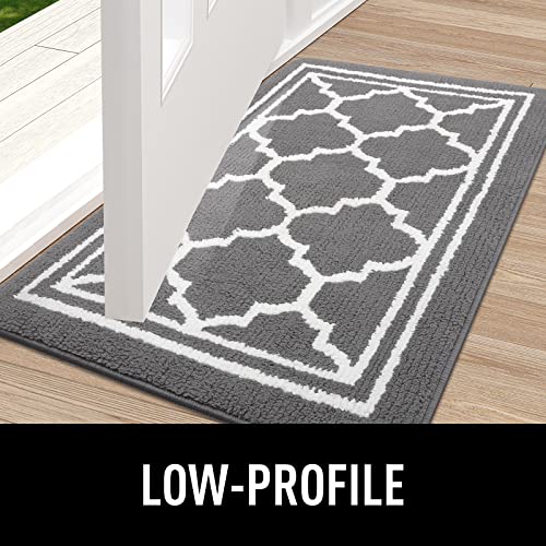 Buganda Indoor Door Mat, Resist Dirt And Absorbent Entrance Mat, Anti-Slip, Low Profile Inside Floor Mat Doormat For Entryway (30X17 Inches, Grey) #TOP3