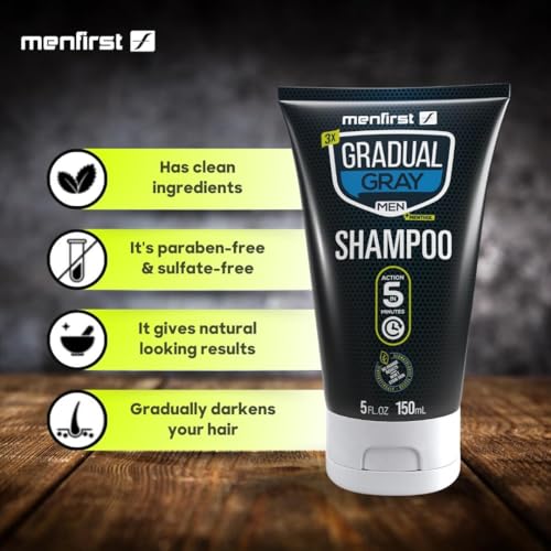 MENFIRST Gray Reducing Shampoo for Men - Anti Grey Hair Care