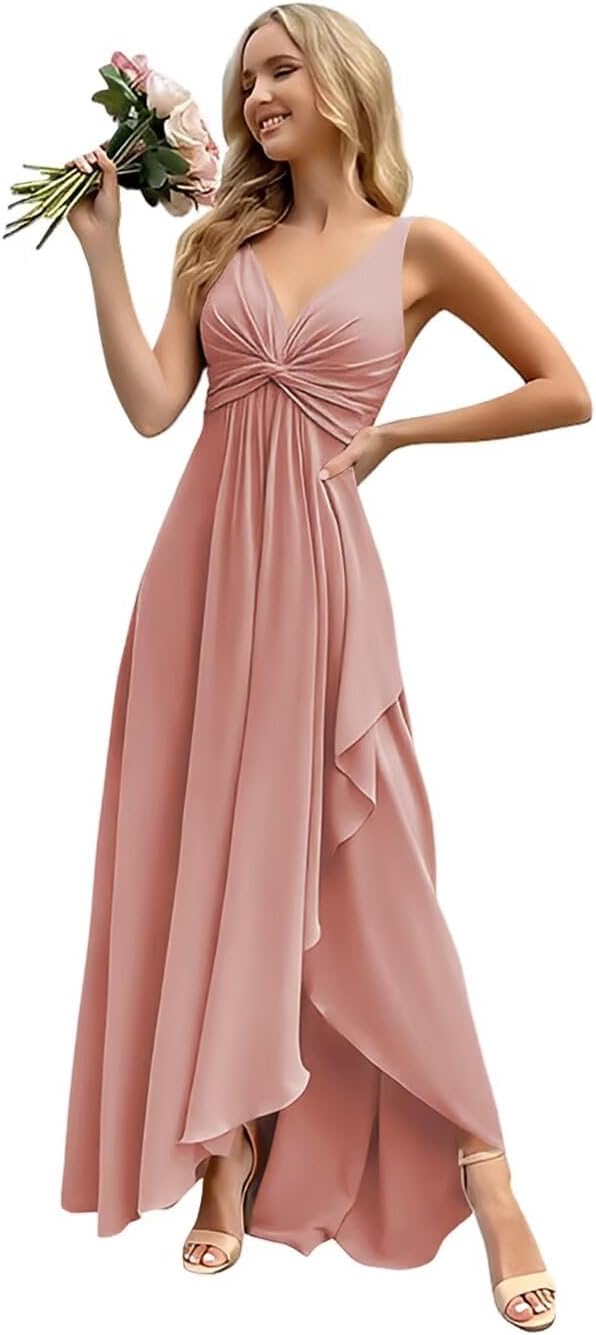 Jicht Bridesmaid Dresses for Women V-Neck Sleeveless Maxi Dress Wedding Guest JAC30