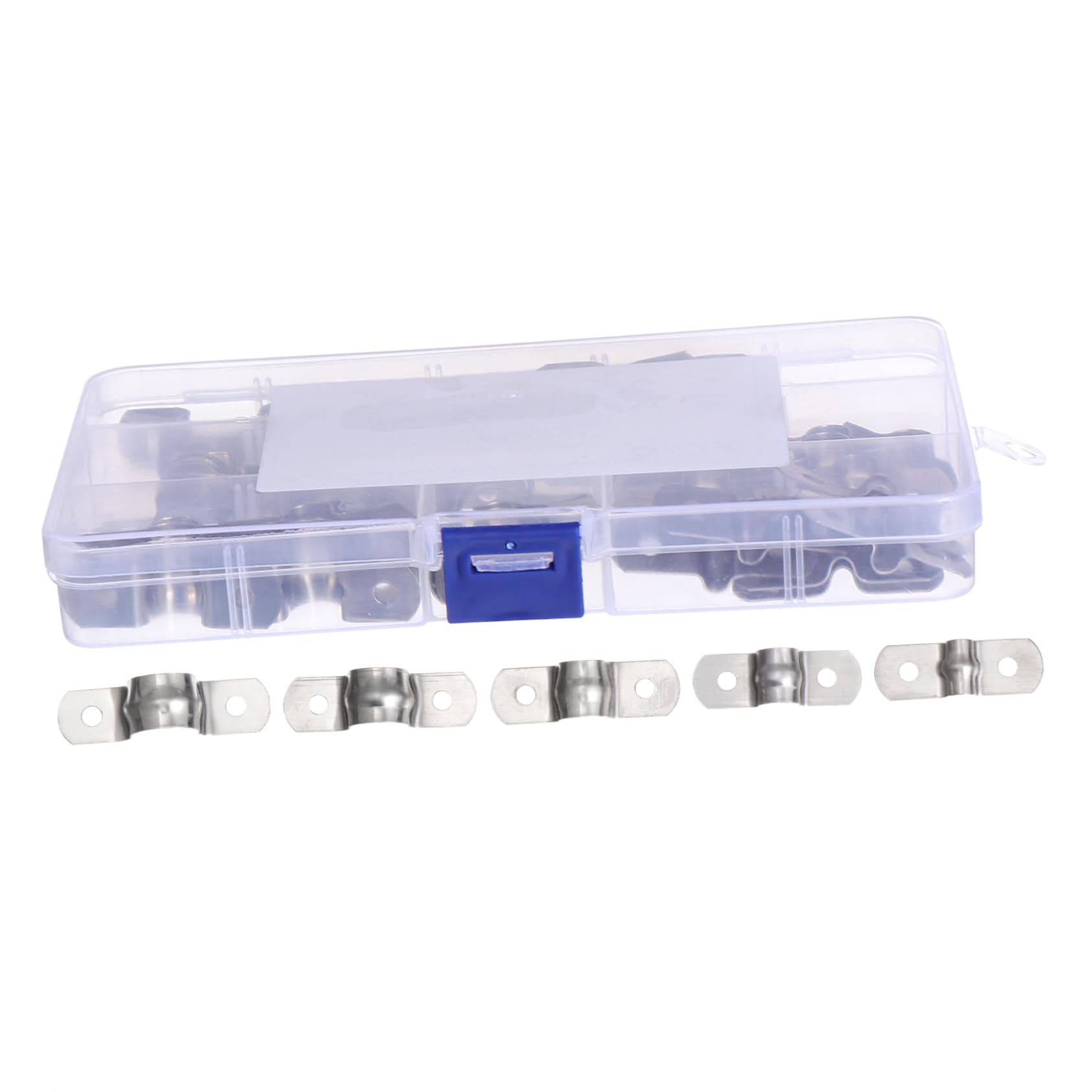 SEWACC 50 Pieces 304 Stainless Steel U-shaped Pipe Clamp Rigid Clamp for Tubing Oil Water Gas Resistant u Tube Clamp