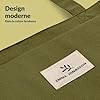 Emma Jonasson Tote Bag Femme avec Fermeture éclair - Sac Tissu avec Poche intérieure - Sac en Toile Femme - Aestetic Coton Bag - Canvas Sac Tote Bag - sac de course - sac cabas vert #5