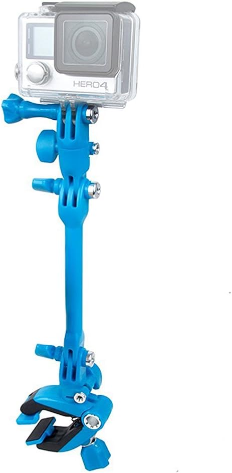 Jam Adjustable Music Stand Mounts Clamp, for Guitar Headstock Bass Violin Mic, for GoPro Hero SJCAM XIAOMI (Blue)