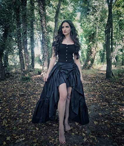 Scarlet Darkness Women Steampunk Gothic Skirt Bustle Pirate Skirts Black L #TOP4