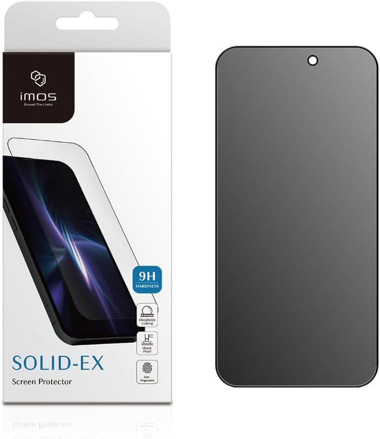imos iPhone 16 Plus / 15 Plus / 14 Pro Max用 プライバシースクリーンプロテクター、2.5D