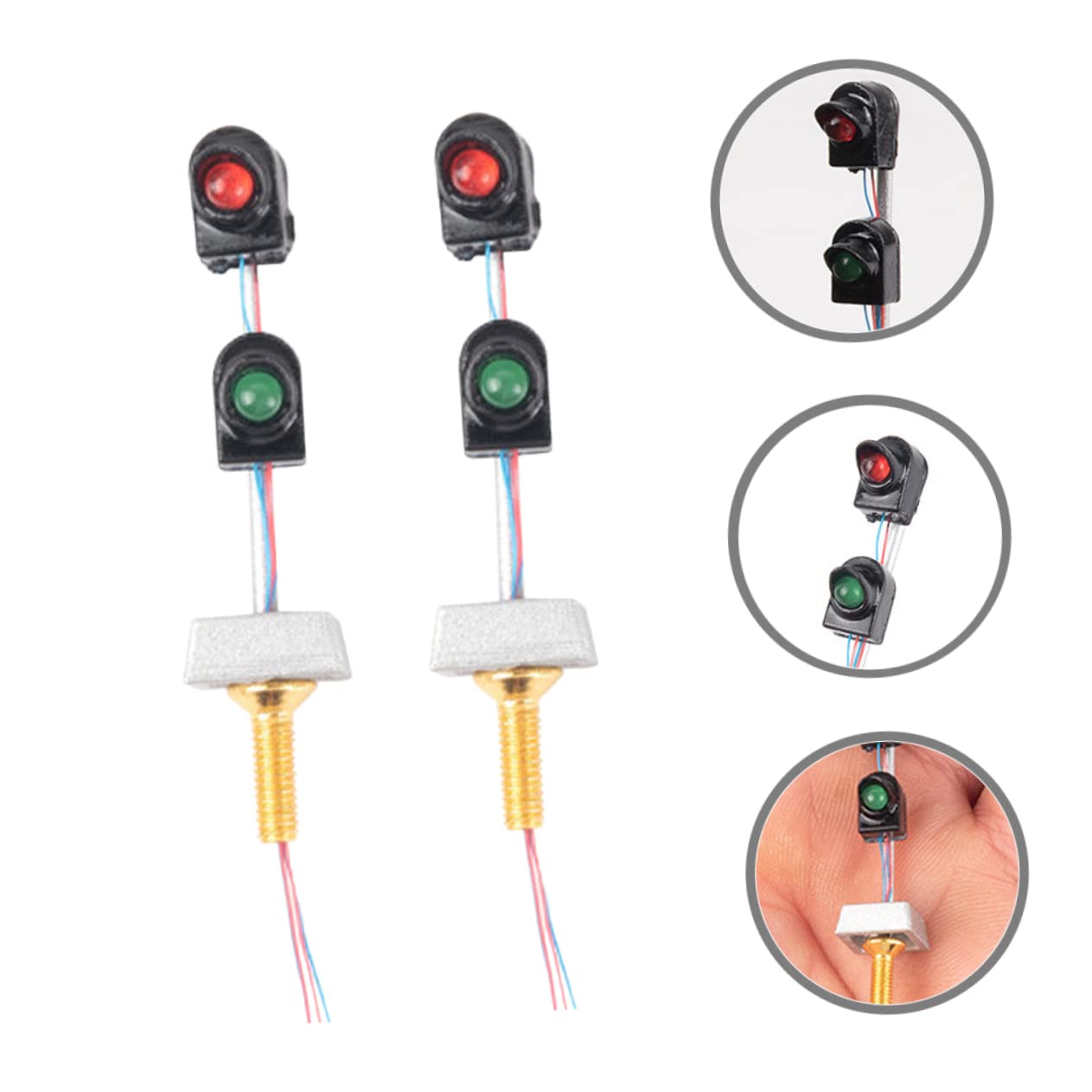 DOITOOL 5sets 2pcs Miniature Traffic Light Model for Sand Table Decor Realistic Signal Lamp Accessory Safe Durable DIY Train Layout Supply Intricate Detail for Eye Catching Display 2pcs*5