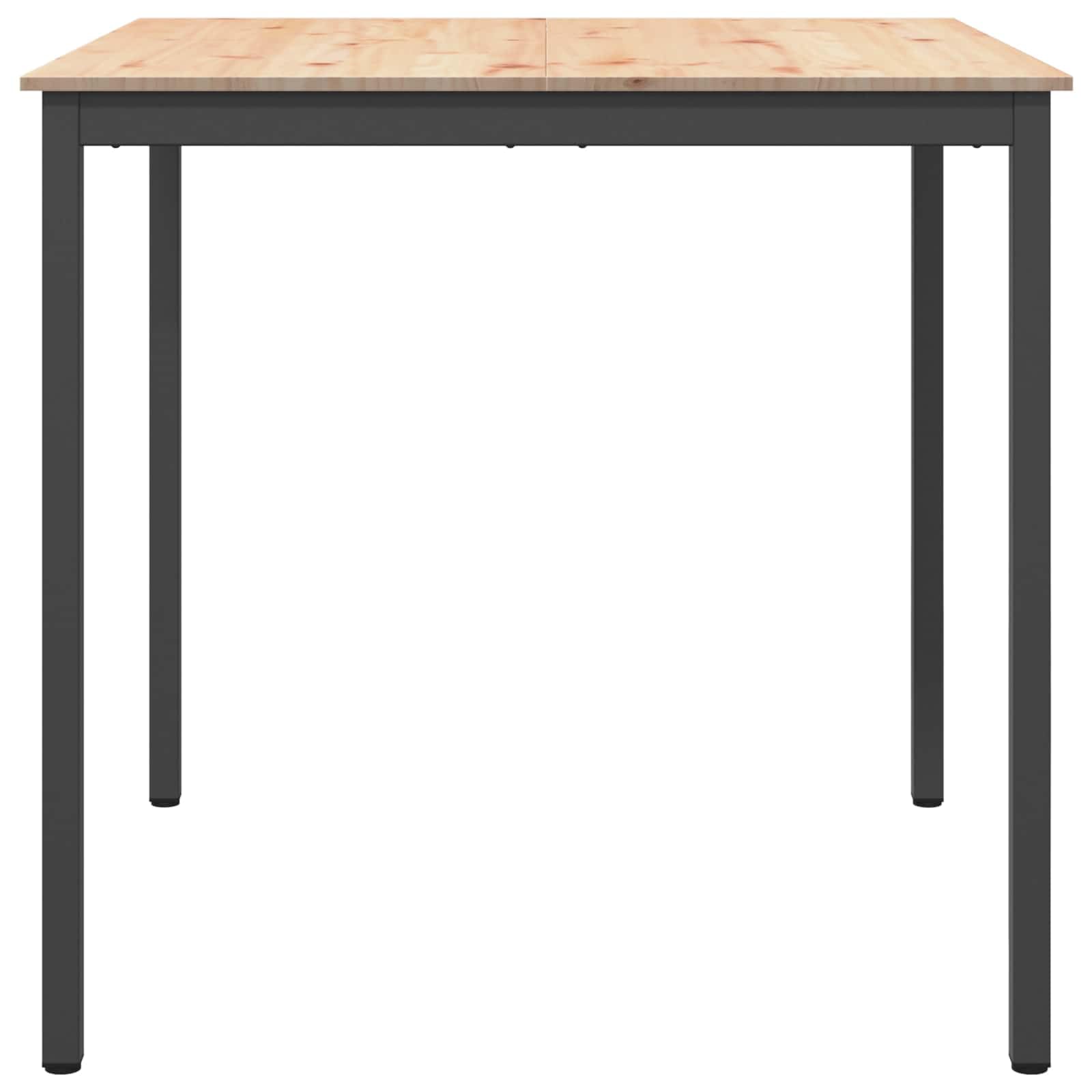 Mesa de bar natural de madera de pino maciza, 110 x 110 x 105 cm, para interior, comedor, cocina, moderno, diseño industrial, robusto, estable con soporte de vigas en forma de H