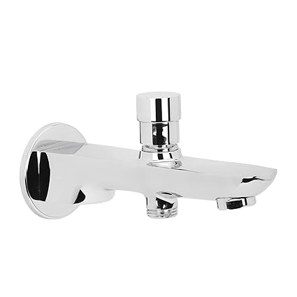 Hindware Italian Collection F400008CP Fluid Bath Spout with Tip Ton (Water Diverter to Hand Shower), Brass with Chrome Finish