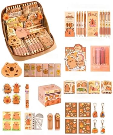 Capybara Large Capacity Stationery Set, Cute Pencil Case for Students and Very Practical, ...