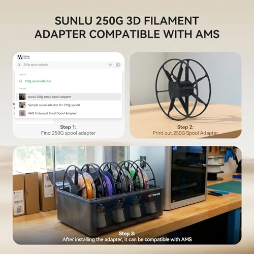 Image of SUNLU PLA Filament Bundle 1.75mm Matte, Neatly Wound Filament, Smooth Matte Finish, 2kg in Total, 0.25kg Spool, 8 Packs, Black+White+Grey+Clay+Green+Pink+Blue+Red
