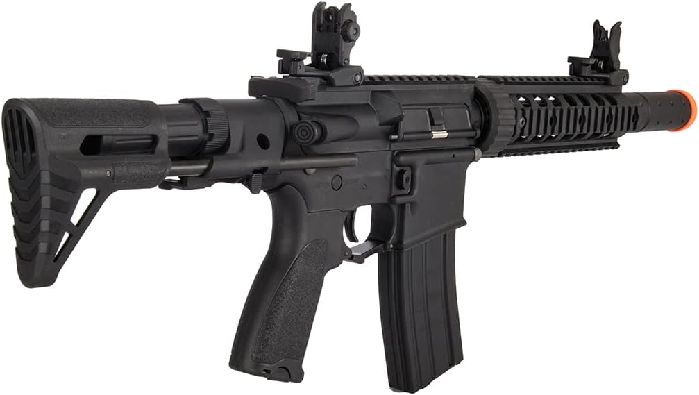 Lancer Tactical Gen 2 M4 Carbine in Black with Metal PDW Stock, Battery and Charger Included-High FPS