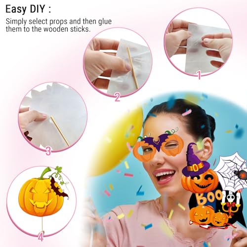 LMSHOWOWO 30 PCS Funny Halloween Photo Booth Props Kit with Inflatable Photo Booth Frame, Giant Inflatable Selfie Frame, for Kids Adults Halloween Party Decoration Games Accessories Supplies — photo 5