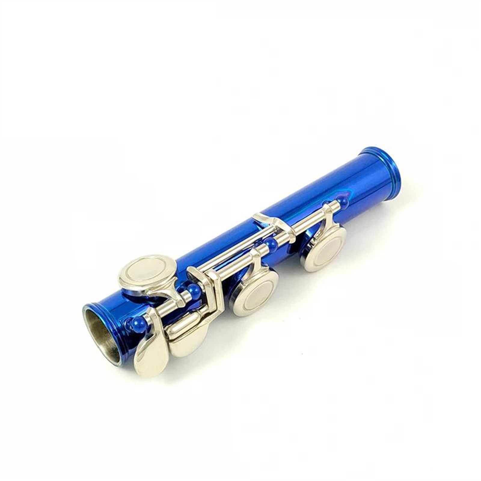 Flauta De Cuerpo Niquelado De Cuproníquel, 16 Agujeros Cerrados, Llaves C, Flauta Azul Con Llave E Flauta Travesera Kit