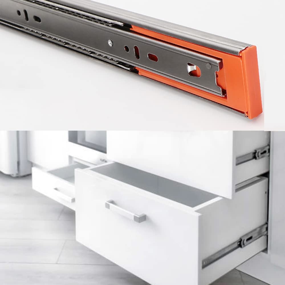53mm Soft Close Telescopic Slide Rails Ball Bearing Drawer Track Guide Glides Runners - Drawer Slides And Drawer Runners