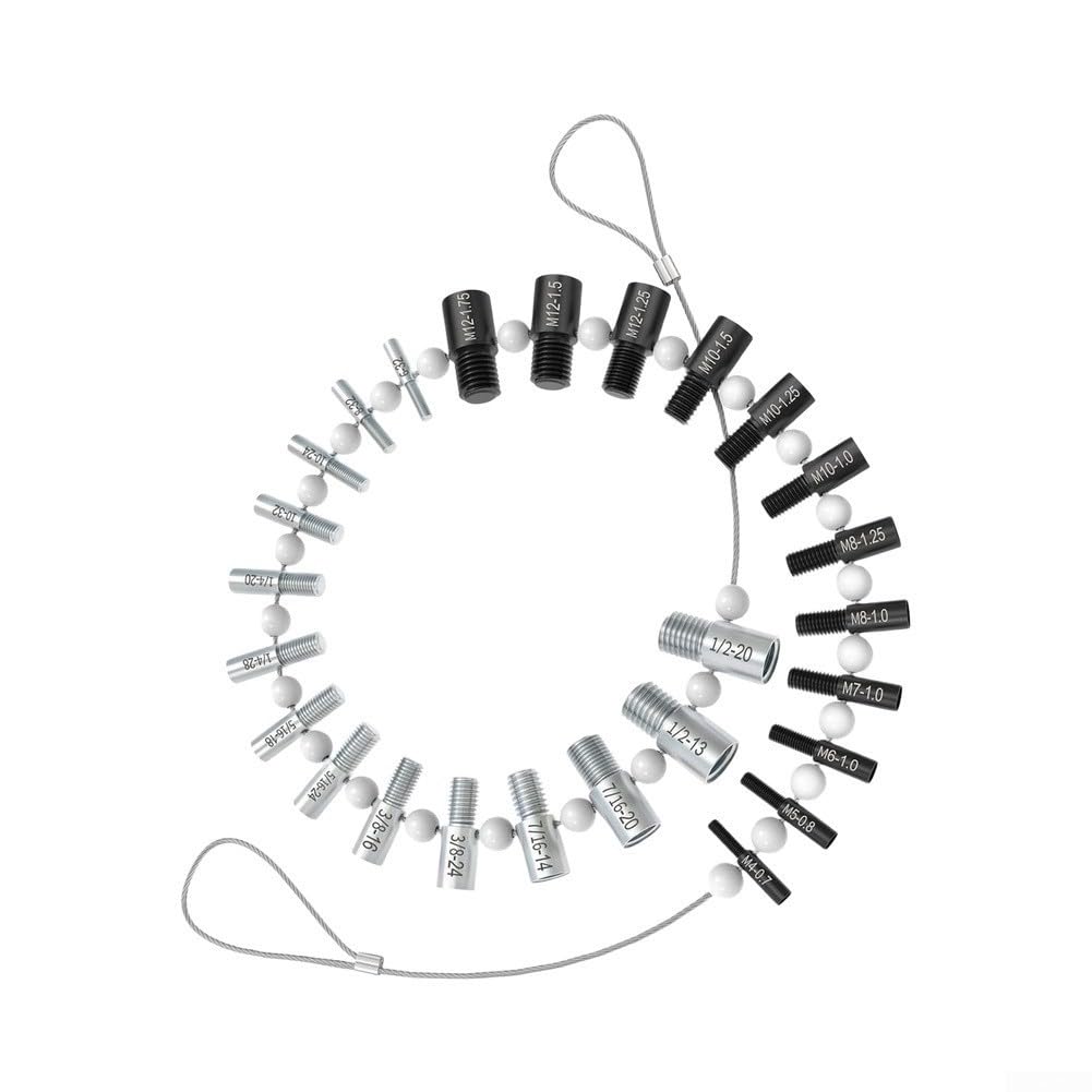 para calibre de Rosca Carbono 44 Piezas Doble Cara Grabado