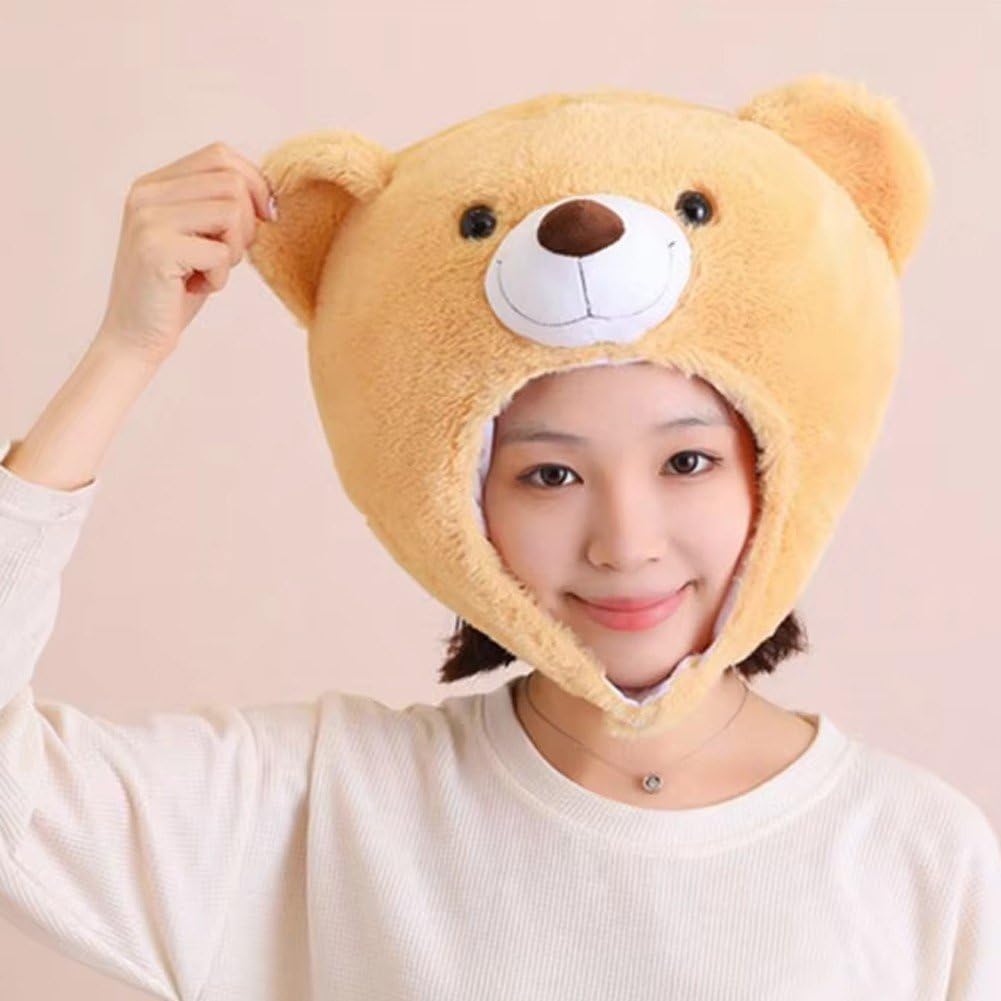 Amazon.co.jp: 被り物 クマさん 熊の帽子 かわいい ぬいぐるみ 面白い