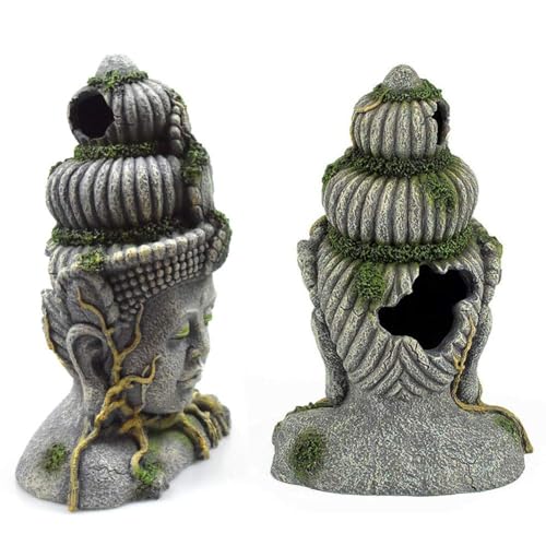 Image of Mistletoe Natural Aquarium Buddha Statue Decoration for Cave for Large Fish Tank ONLY for Above 2ft Tank Decor
