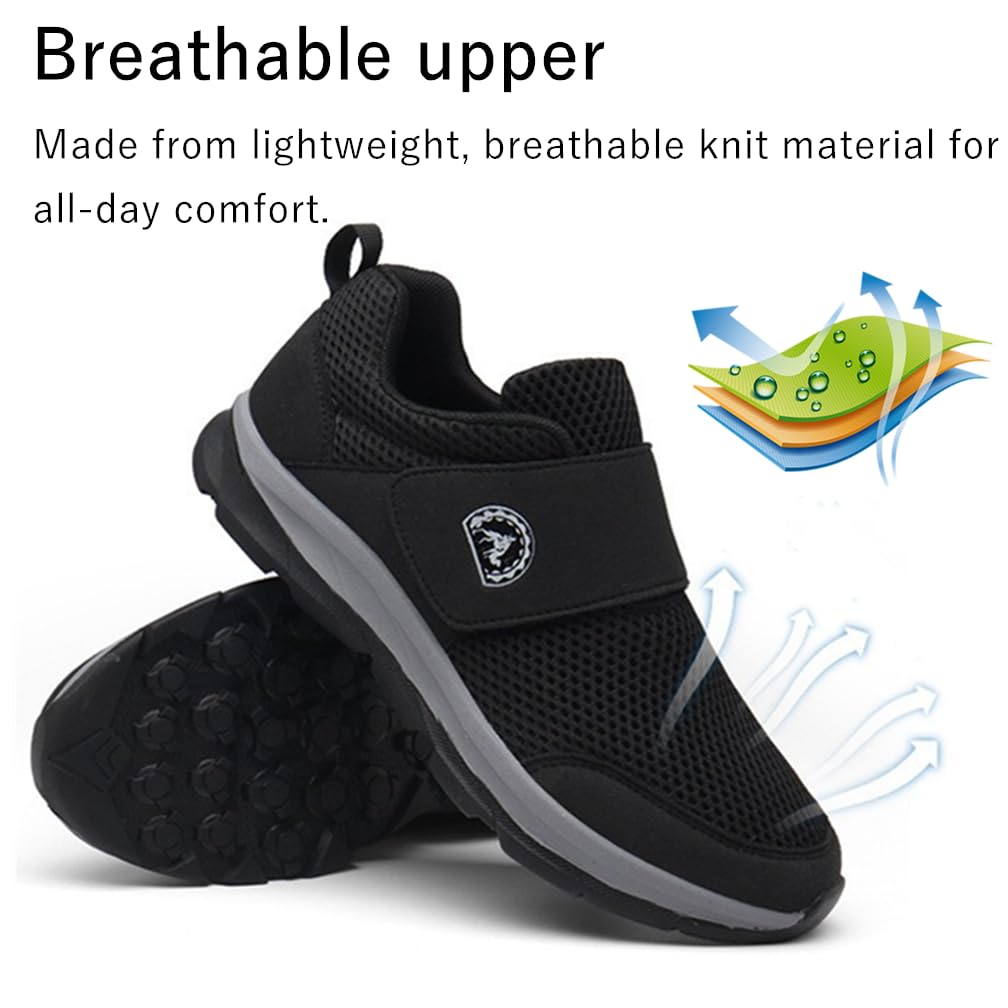 Scarpe Diabetiche Donna Uomo Ortopedica Scarpe da Passeggio Traspirante Regolabili Larghe Ciabatte Anziani Piedi Gonfi