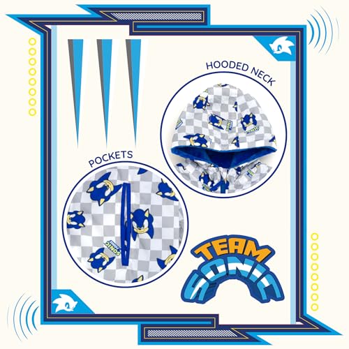 SEGA Sonic the Hedgehog Zip Up Waterproof Rain Jacket Little Kid to Big Kid Sizes (4-10)3