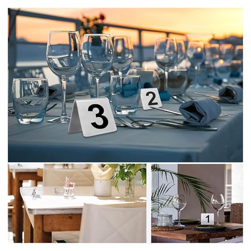 Plaques d'immatriculation de table en acier inoxydable support tente double face en V restaurant