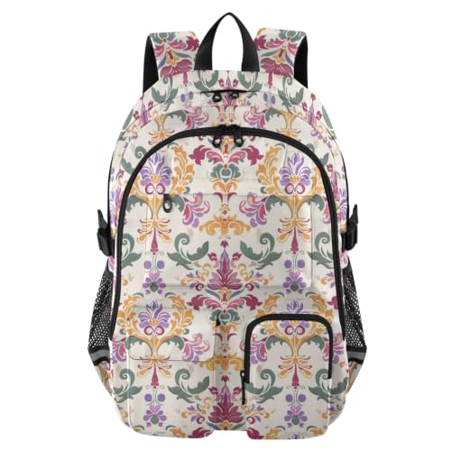 Mochila viaje laptop universidad escuela trabajo patrones retro coloridos estilo europeo