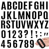Qilery 32 Sheets 4 Inch Letter and Number Stickers Self Adhesive Vinyl Letters Alphabet Stickers Big Font Letters Number Tags for School Classroom Home Mailbox Decor (Black)