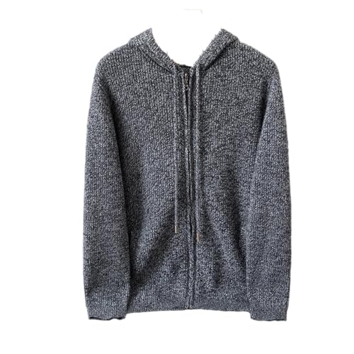 Men's Cashmere Knit Cardigan Sweater Hooded Long Sleeve Zipper Fall Winter Casual Outdoor Outerwear