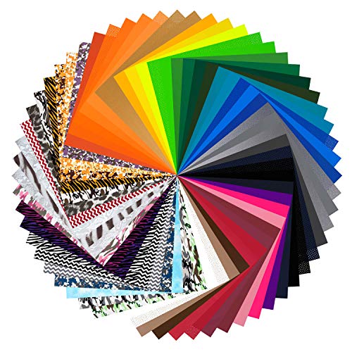 Peel's HTV Heat Transfer Vinyl - Customize from 60 Variety of Colors and Patterns! - 10 Pack 12