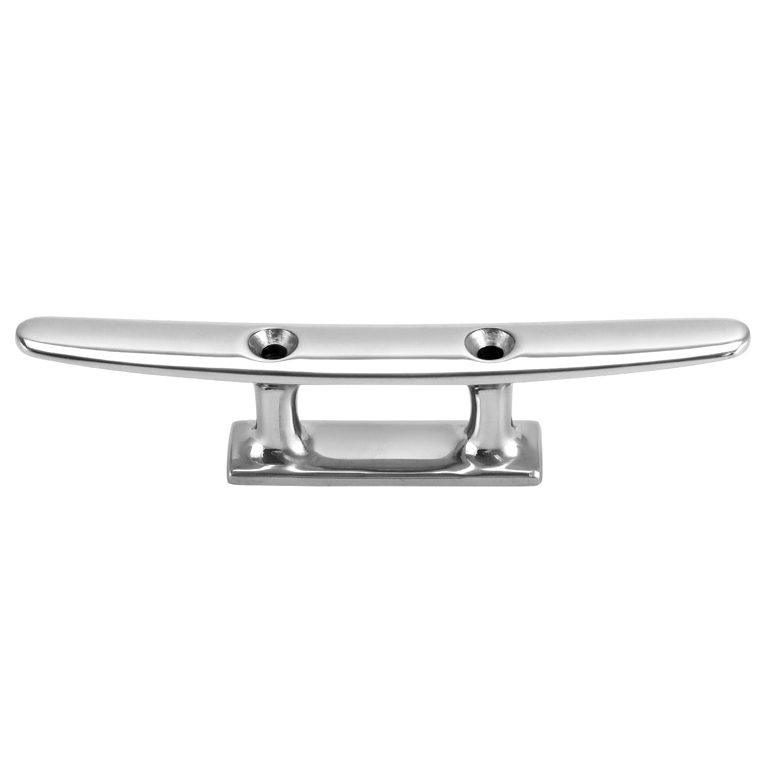 QWORK Bitta Piatta con 2 Fori, Acciaio Inossidabile 316, Disponibile 100/150/200mm, Estremamente antiruggine, Resistente all'Acqua salata e ai Raggi UV - Bitta di ormeggio per Corde, Corde, pennoni