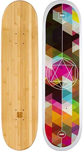 Bamboo Skateboards Geometricity Graphic Skateboard Deck Only - More Pop, Lasts Longer Than Maple, Eco Friendly 8.25