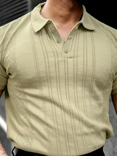 Image of Maniac || Mens || Solid Textured || Polo Neck || Half Sleeve || Cotton || Polo T-Shirt