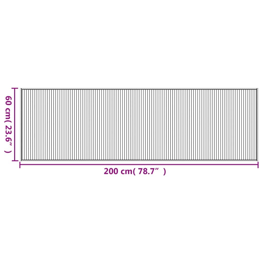 Bambusteppich 60x200 cm, rechteckiger Rutschfester Bambusläufer in Hell Natur, strapazierfähiger und wasserfester Bambusteppich für Wohnzimmer, pflegeleicht und aufrollbar