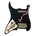 MAXCHEER Alnico 5 Prewired Strat Pickguard Coil Splitting Pickguard HH(Mini Humbucker+Humbucker) Loaded Pickguard with Humbucker Pickups Set (Black, SH)