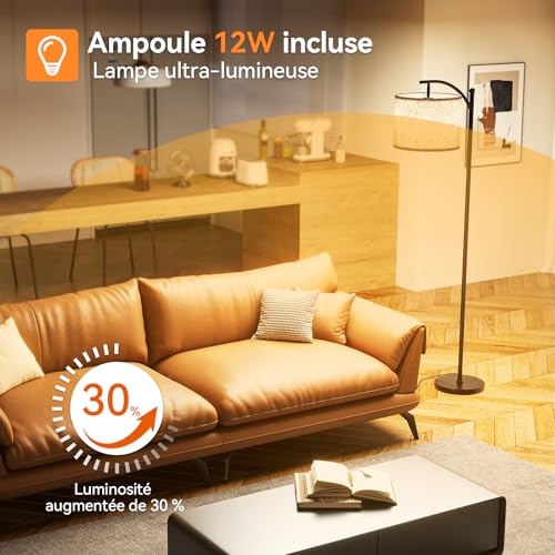 Lampadaire salon moderne 160cm intensité variable télécommande