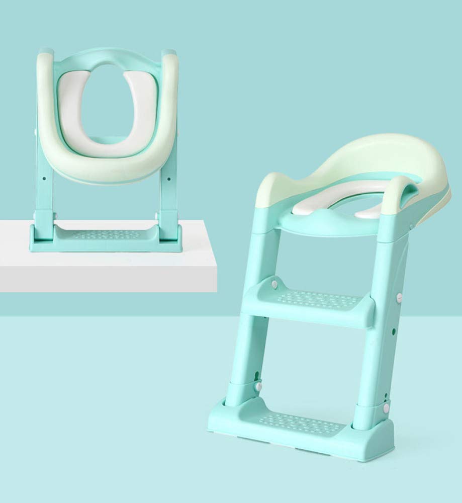Vasino per Bambini con, Sedile da Toilette Vasino Regolabile Toilette per Bambini con Scaletta per Scaletta per Ragazzo E Ragazza,Green
