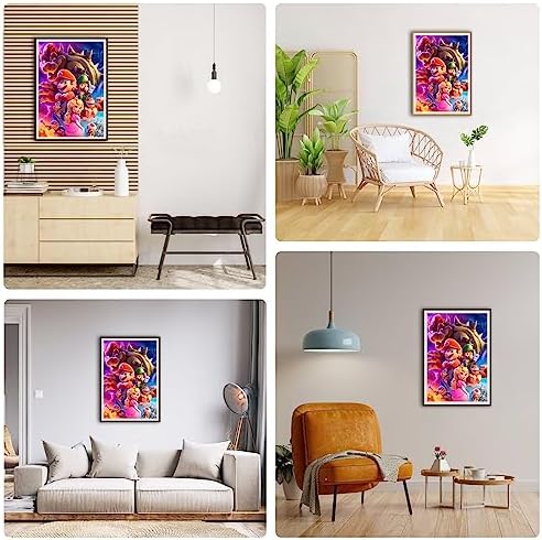 DAERLE 5D Diamond Painting Kits for Adults, Mario Diamond Art Kits Cartoon Full Drill Diamond Painting Kit for Kids Beginners, DIY Crystal Picture Art for Home Wall Decor 30x40cm