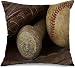 Poszewka na poduszkę z niewidocznym zamkiem błyskawicznym poszewka na poduszkę do sypialni patio 45 x 45 cm makro rękawica baseballowa nietoperz zawody hit transport sport strajk atletyka rekreacja skóra