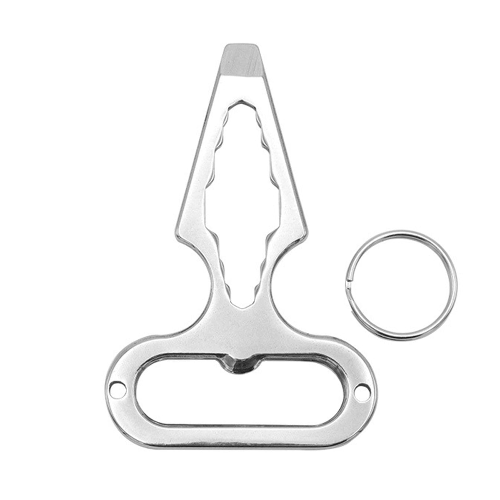 MEIBAN Outdoor Multifunctional Key Chain Stainless Steel Self Spikes Multifunctional Tool Women's Holder Christmas Gifts for Men(1A-Silver, One Size)