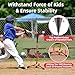 Wiseek Kids Baseball Tee, 20.87 to 31.29 Inches Batting Tees for Baseball with Carry Bag, Portable Stable Baseball Tees for Hitting, Tripod Tanner Tee for Baseball Practice Stand Aged 3-8 Years (Red)
