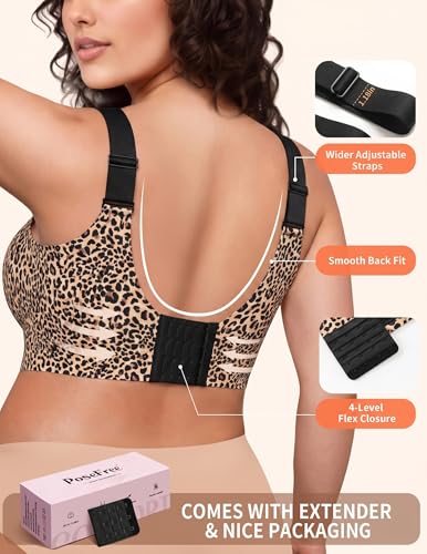 Image of PoseFree Jelly Bras for Women No Underwire, Supportive Wireless Comfort Bra, Full Coverage Back Smoothing Bra