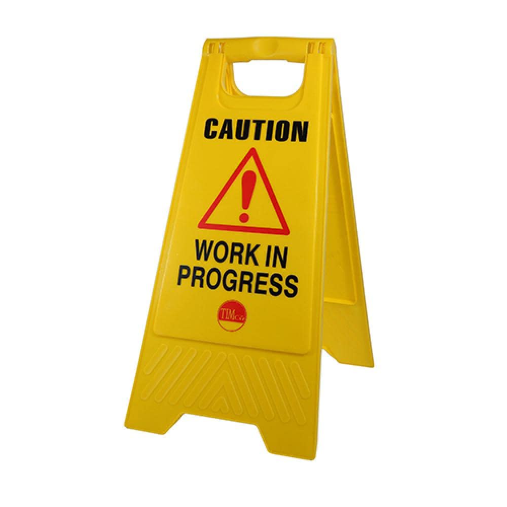 Timco A-Frame Safety Sign Caution Work in Progress Yellow Warning 610x300x30