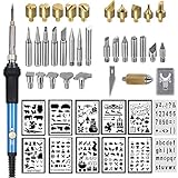 46pcs Wood Burning Kit  with Adjustable Temperature Soldering Pyrography Wood Burning Pen, Embossing/Carving/Soldering Tips