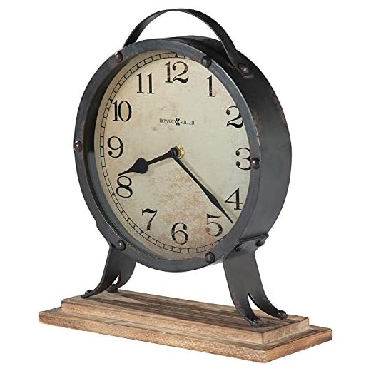Howard Miller Gravelyn Mantel Accent Clock 635-197 – Antique Metal Finish with Quartz Movement