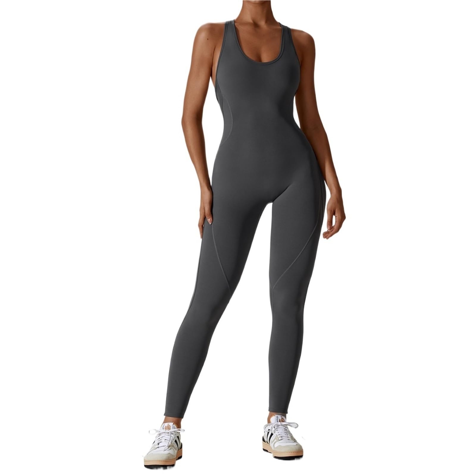 Mono de Yoga Conjunto de Mono sin Espalda, Deportivo for Mujer, una Pieza, Traje Yoga