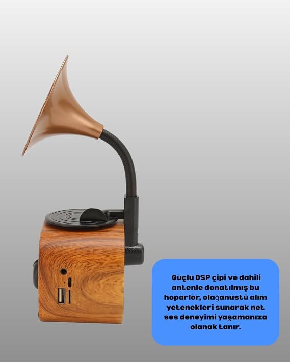 Mini Nostaljik Bluetooth Hoparlör FM Radyo 8 Saat Batarya Yeni Nesil