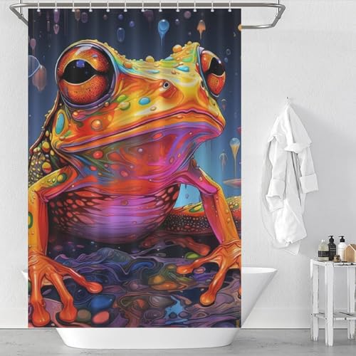 Rideau de douche grenouille lavable pour éviter les éclaboussures - 2