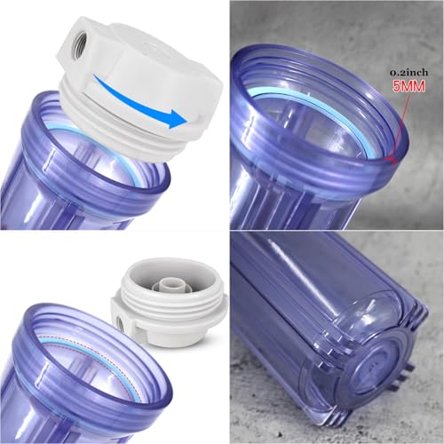 Boîtier transparent 10 pouces à 3 étages pour filtration d'eau de maison - 4
