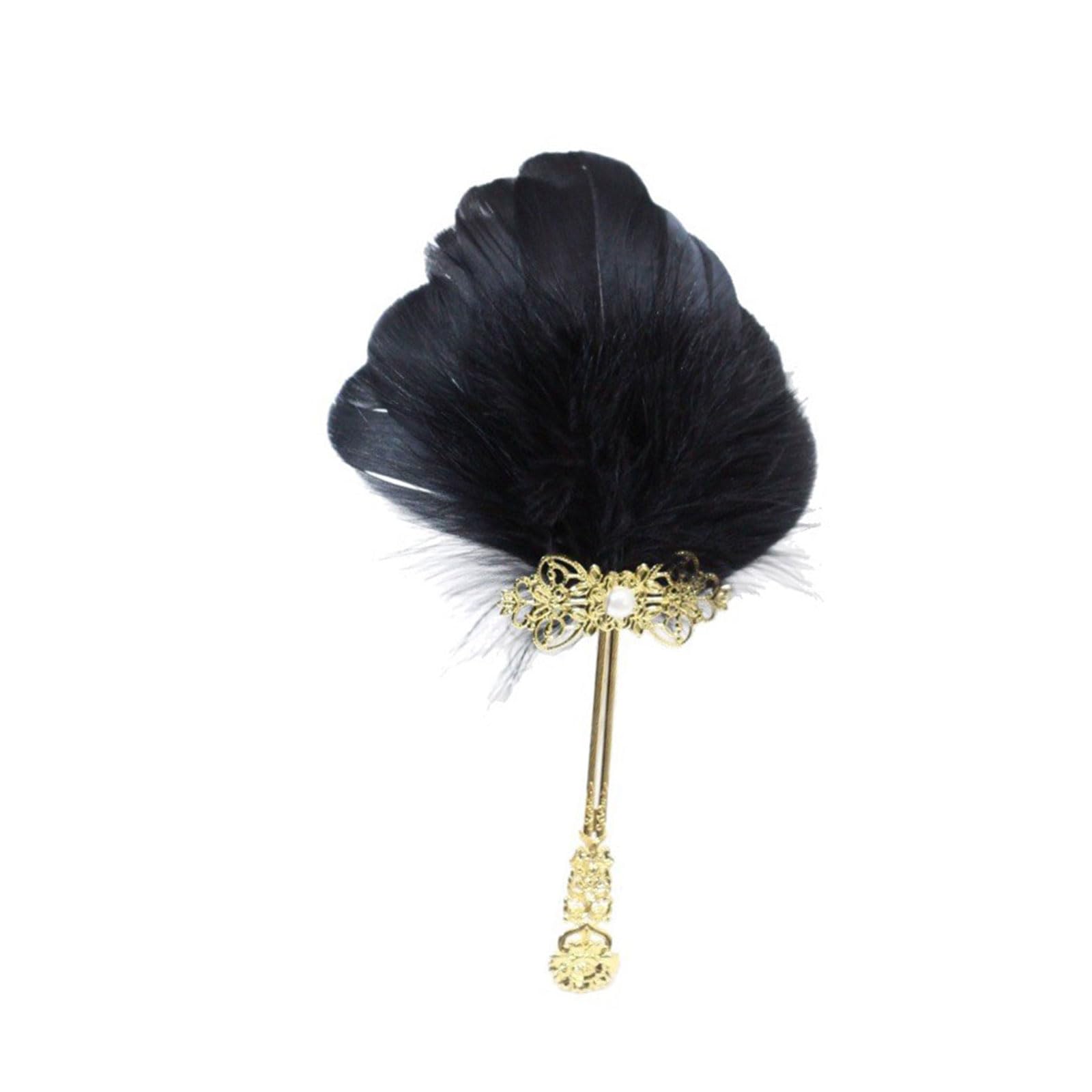 ljhnba Classical Feathered Craft Small Handheld Fan for Cosplay Event Cultural Festivals and Artistic Photography Props Gift Feathered Fan