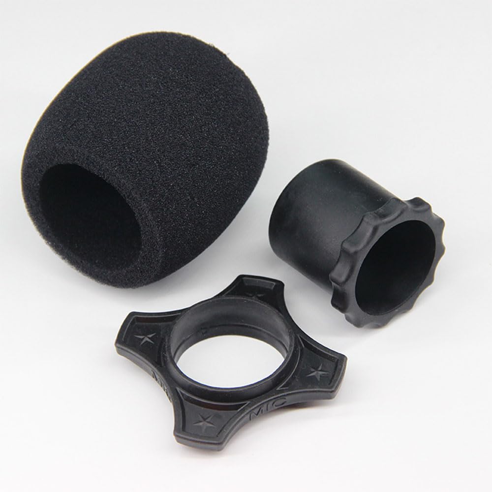 Lot de 5 anneaux de protection anti-roulis anti-secousses en silicone pour microphone portable et protection contre le vent pour appareil KTV